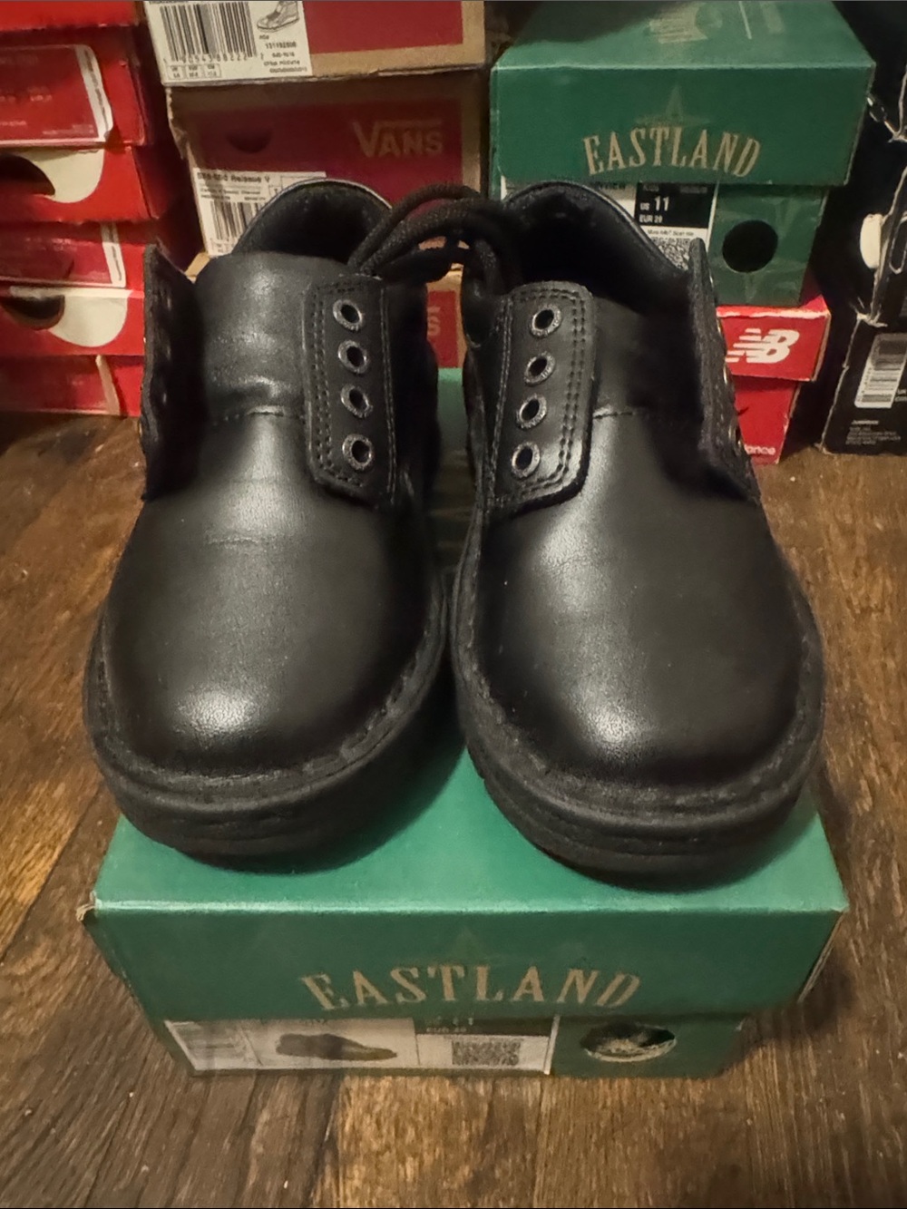 Eastland Kids Black Leather Lace-Up Dress Shoes